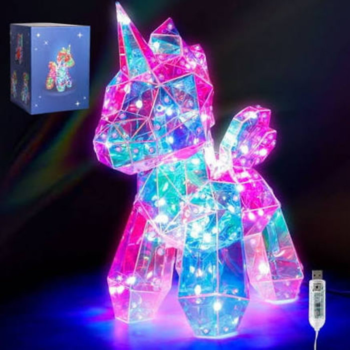 Enchanting Pet Unicorn Led Lights: Vibrant Rgb Glow with Usb