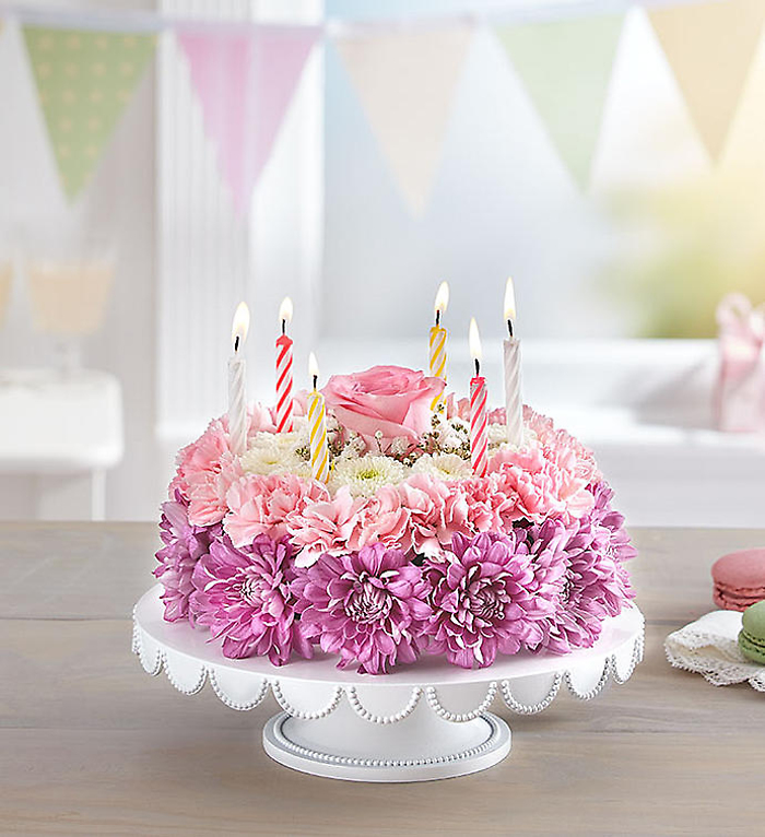 Birthday Wishes Flower Cake&trade; Pastel