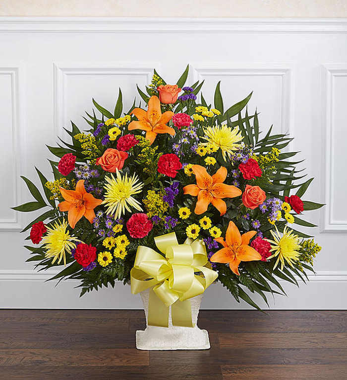 Heartfelt Tribute&trade; Floor Basket- Bright