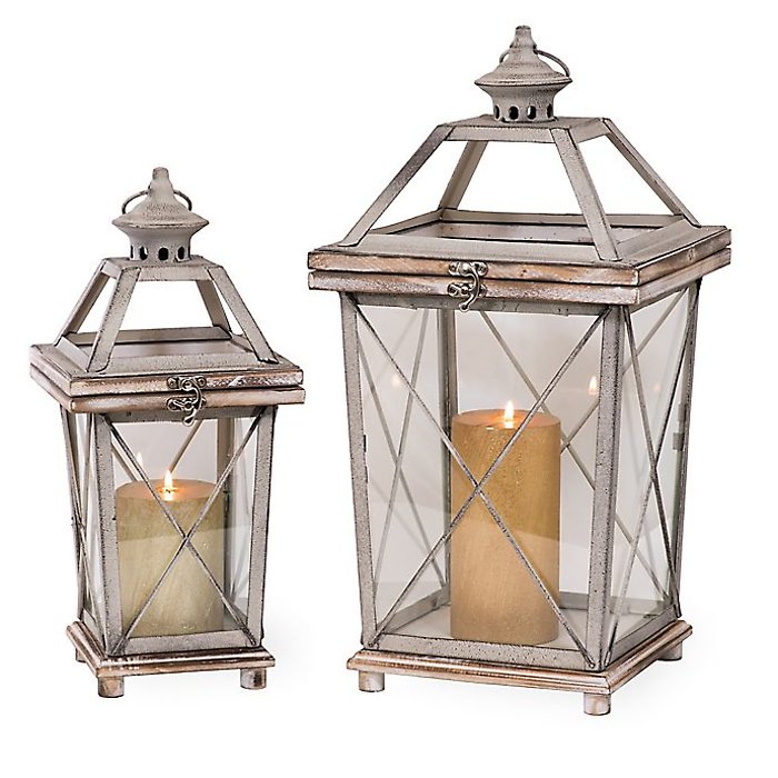 Wood, Metal, & Glass Lantern/Candle Holder