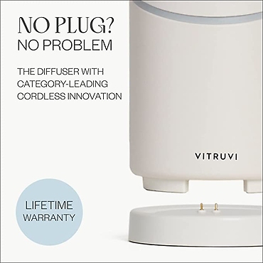 White Vitruvi Move Ultrasonic Essential Oil Cordless Diffuser
