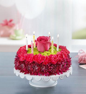 Birthday Wishes Flower Cake&trade; Purple
