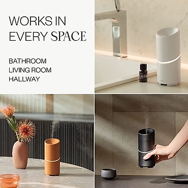 White Vitruvi Move Ultrasonic Essential Oil Cordless Diffuser