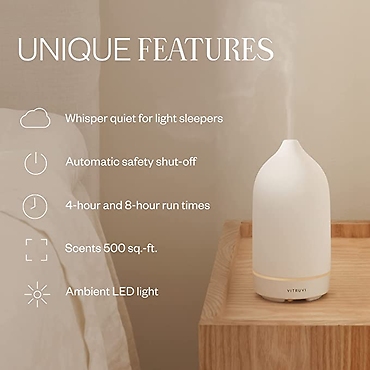 Vintruvi Stone Ultrasonic Essential Oil Diffuser- Blush