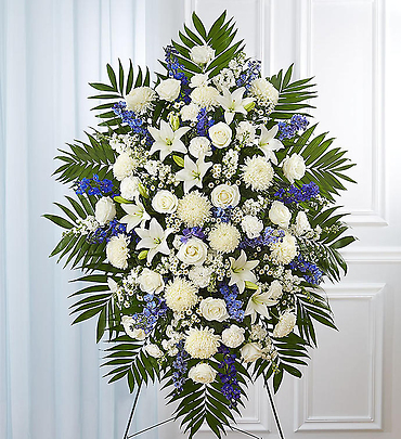 Blue &amp; White Sympathy Standing Spray