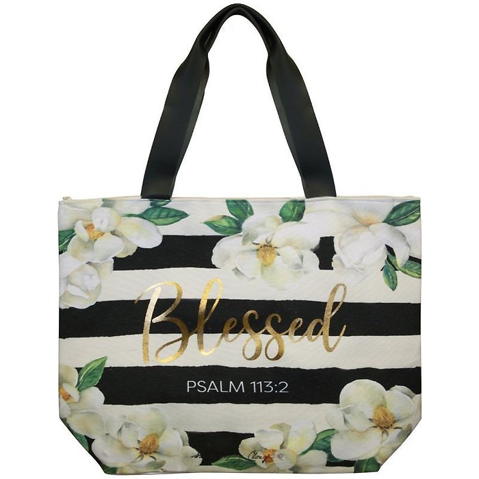 Blessed Magnolia Canvas Handbag