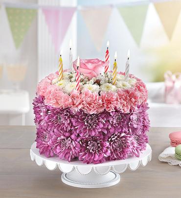 Birthday Wishes Flower Cake&trade; Pastel