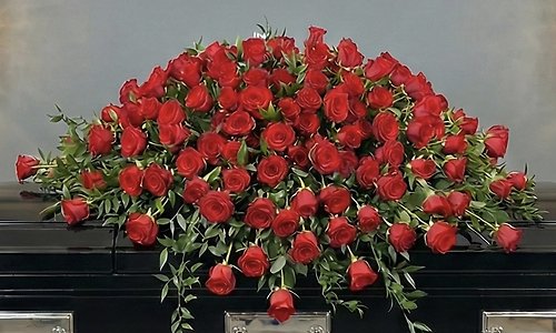 Classic Red Rose Casket Spray