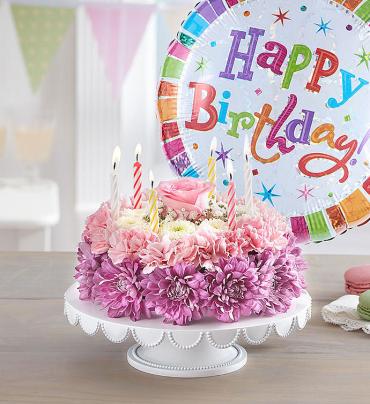 Birthday Wishes Flower Cake&trade; Pastel