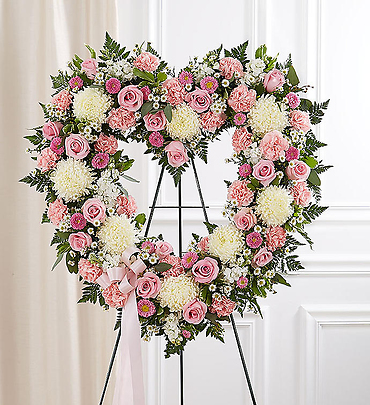 Always Remember&trade; Floral Heart Tribute- Pink