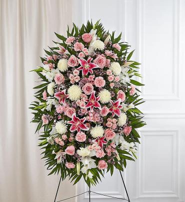 Pink &amp; White Sympathy Standing Spray