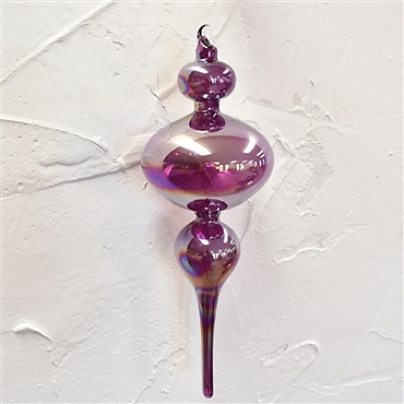 Iridescent Glass Finial Purple